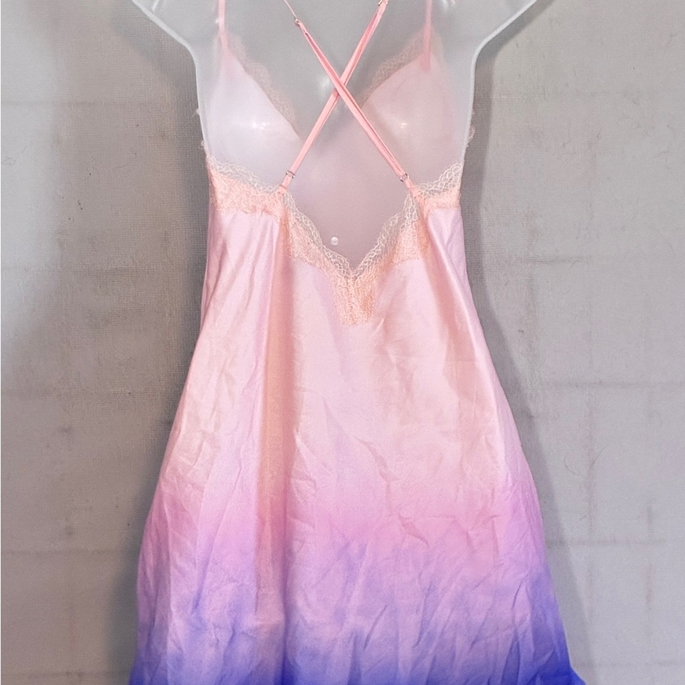 Victoria's Secret Ombré Pink and Purple Chemise with Lace Detailing - Picture 2 of 8